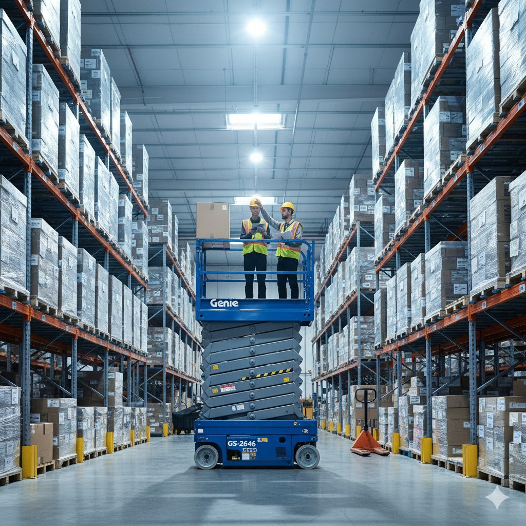 Indoor application with scissor lift